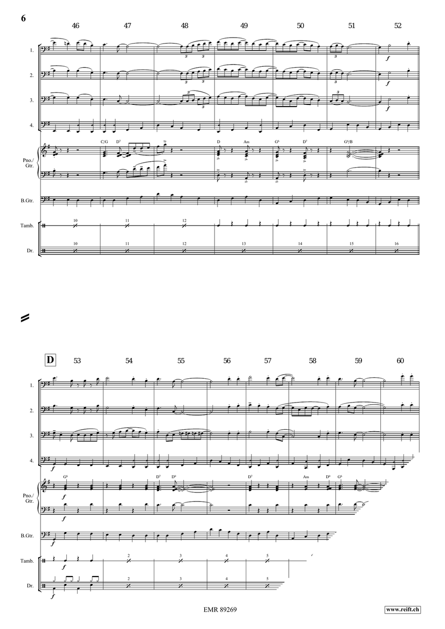 Jambalaya Trombone Quartet scores gallery preview page 6