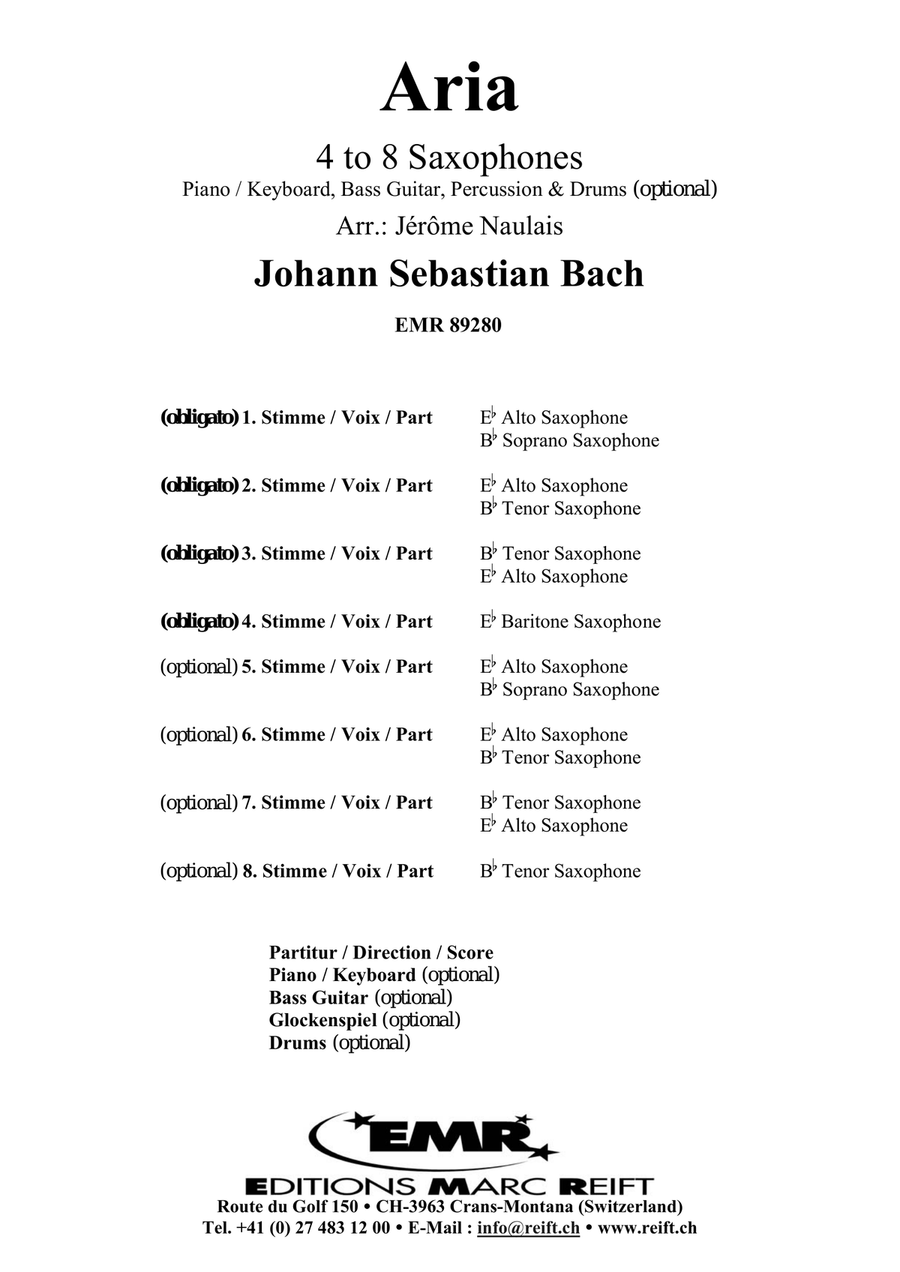 Aria Aria Saxophone scores gallery preview page 2