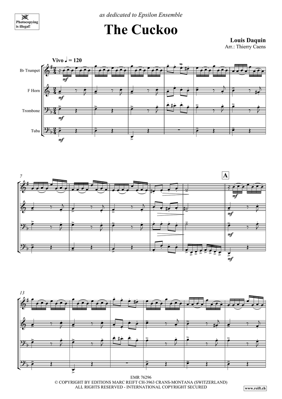 The Cockoo The Cockoo Brass Quartet scores gallery preview page 3