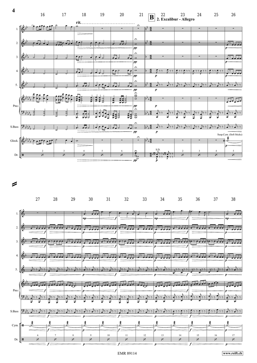 King Arthur King Arthur Saxophone Quintet scores gallery preview page 5