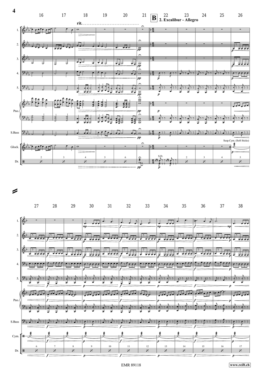 King Arthur King Arthur Brass Quintet scores gallery preview page 5