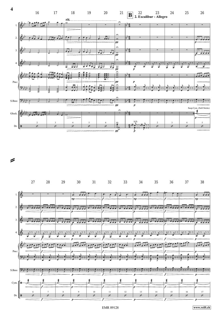 King Arthur King Arthur Clarinet Quartet scores gallery preview page 5