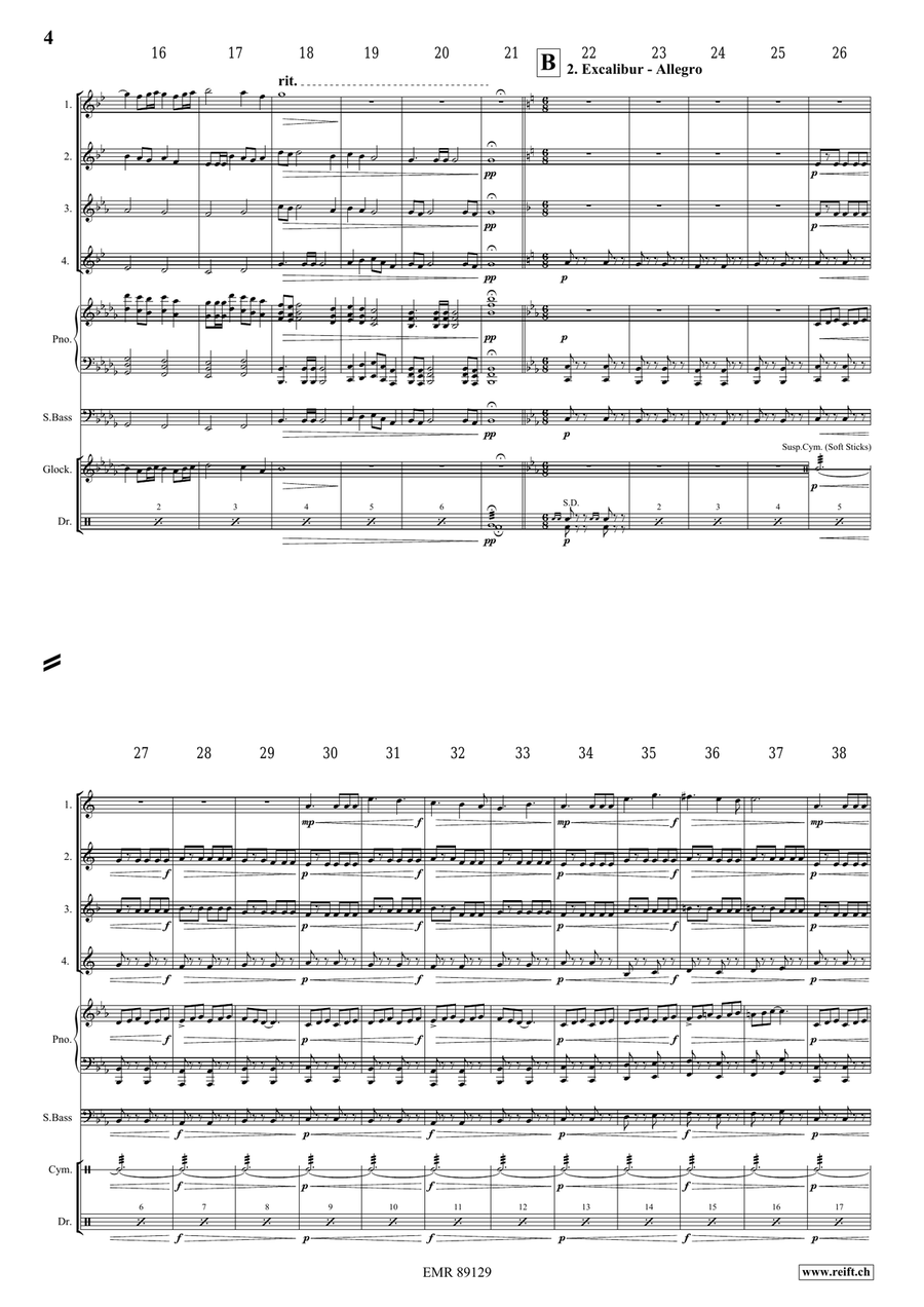 King Arthur King Arthur Saxophone Quartet scores gallery preview page 5