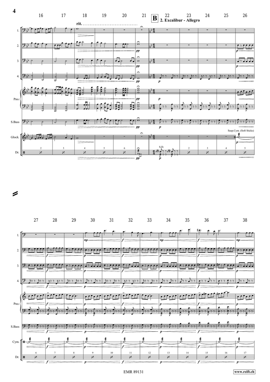 King Arthur King Arthur Trombone Quartet scores gallery preview page 5