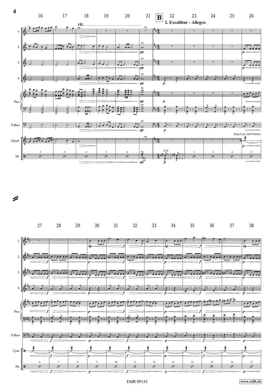 King Arthur King Arthur Flute Quartet scores gallery preview page 5