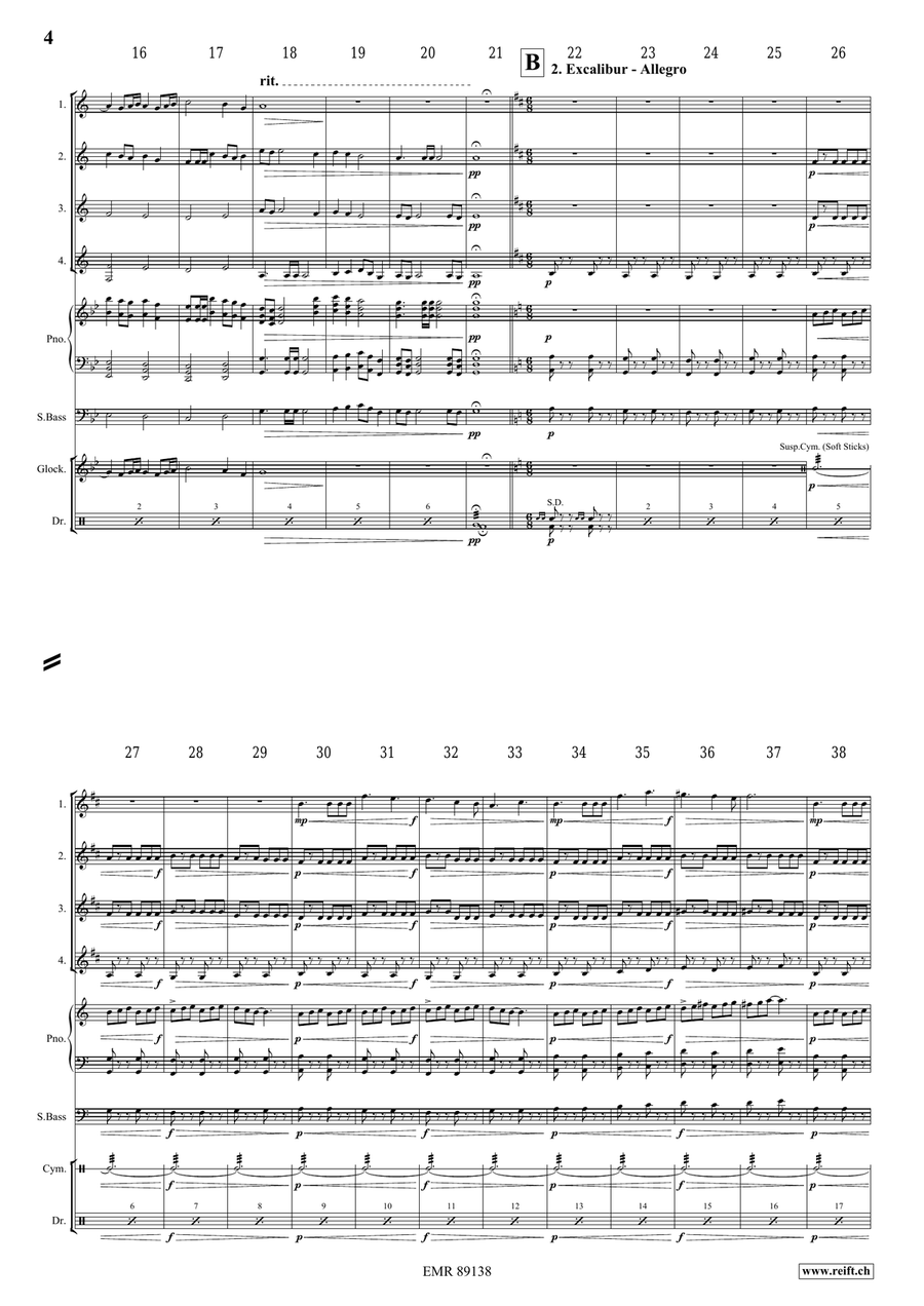 King Arthur King Arthur Euphonium Quartet scores gallery preview page 5