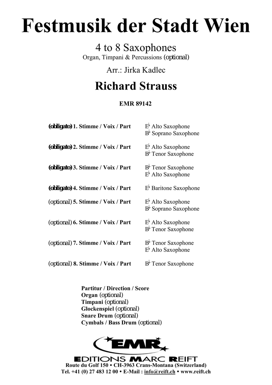 Festmusik der Stadt Wien Festmusik der Stadt Wien Saxophone scores gallery preview page 2