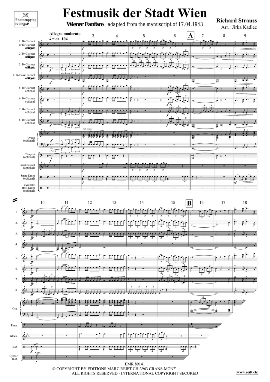 Festmusik der Stadt Wien Festmusik der Stadt Wien Clarinet scores gallery preview page 4