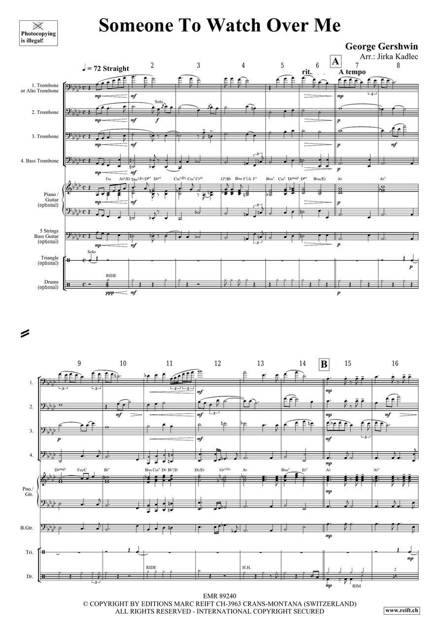 Someone To Watch Over Me Someone To Watch Over Me Trombone Quartet scores gallery preview page 3
