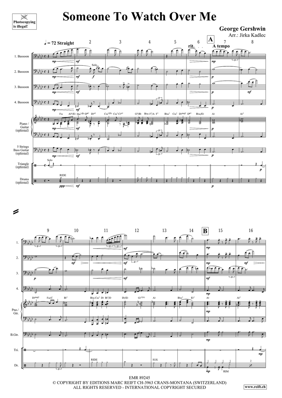 Someone To Watch Over Me Someone To Watch Over Me Bassoon Quartet scores gallery preview page 3