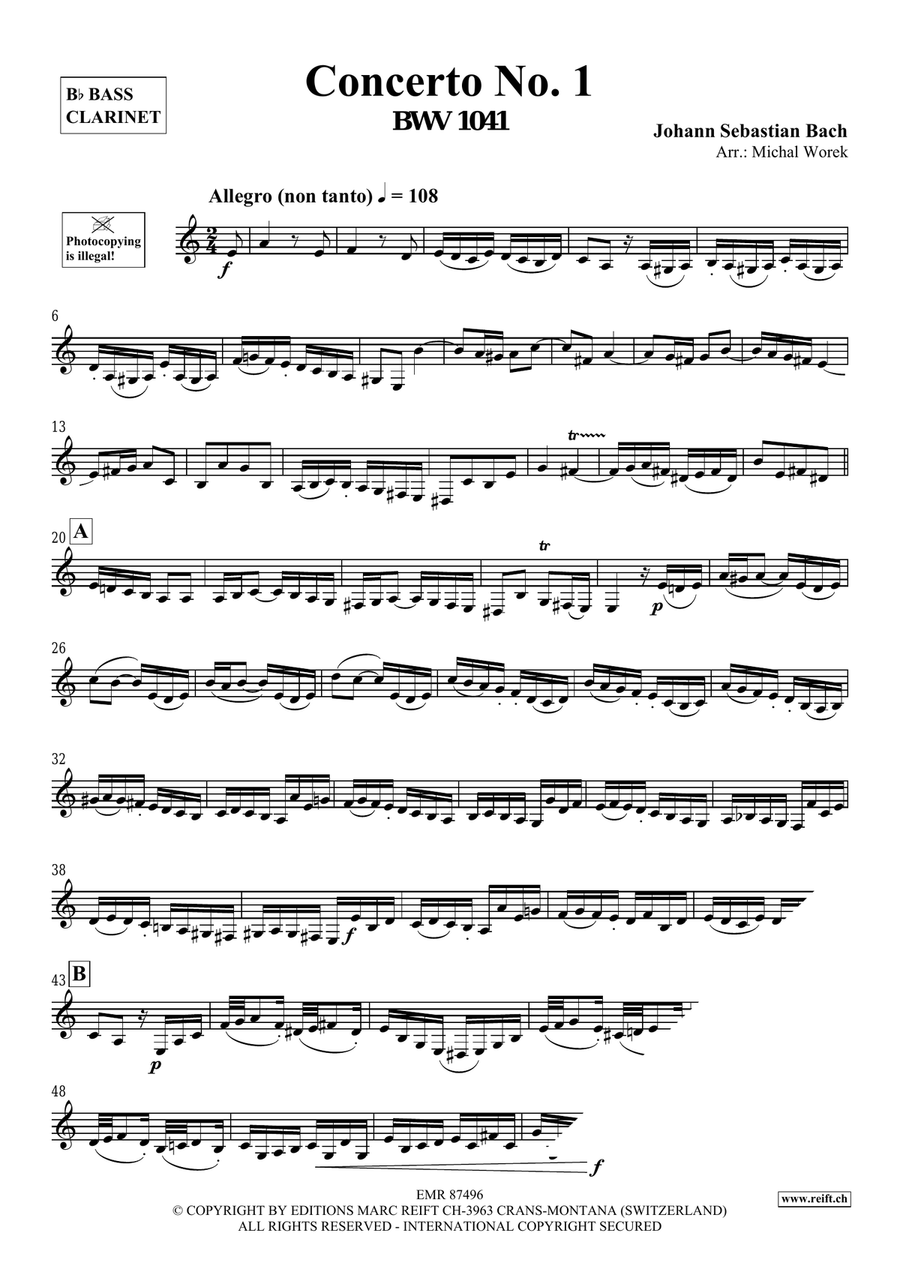 Concerto No. 1 Concerto No. 1 Bass Clarinet scores gallery preview page 3
