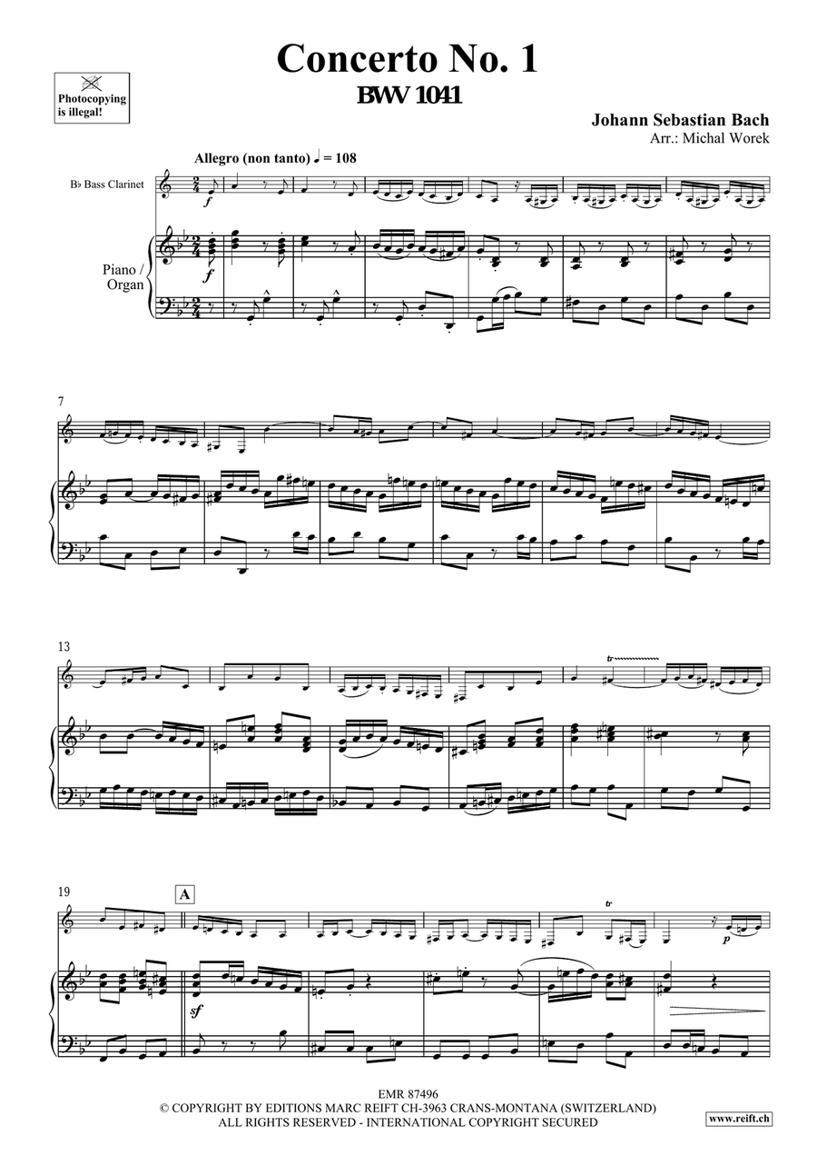 Concerto No. 1 Concerto No. 1 Bass Clarinet scores gallery preview page 4