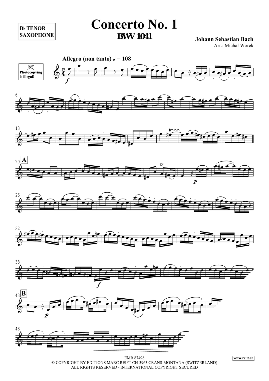 Concerto No. 1 Concerto No. 1 Tenor Saxophone scores gallery preview page 3