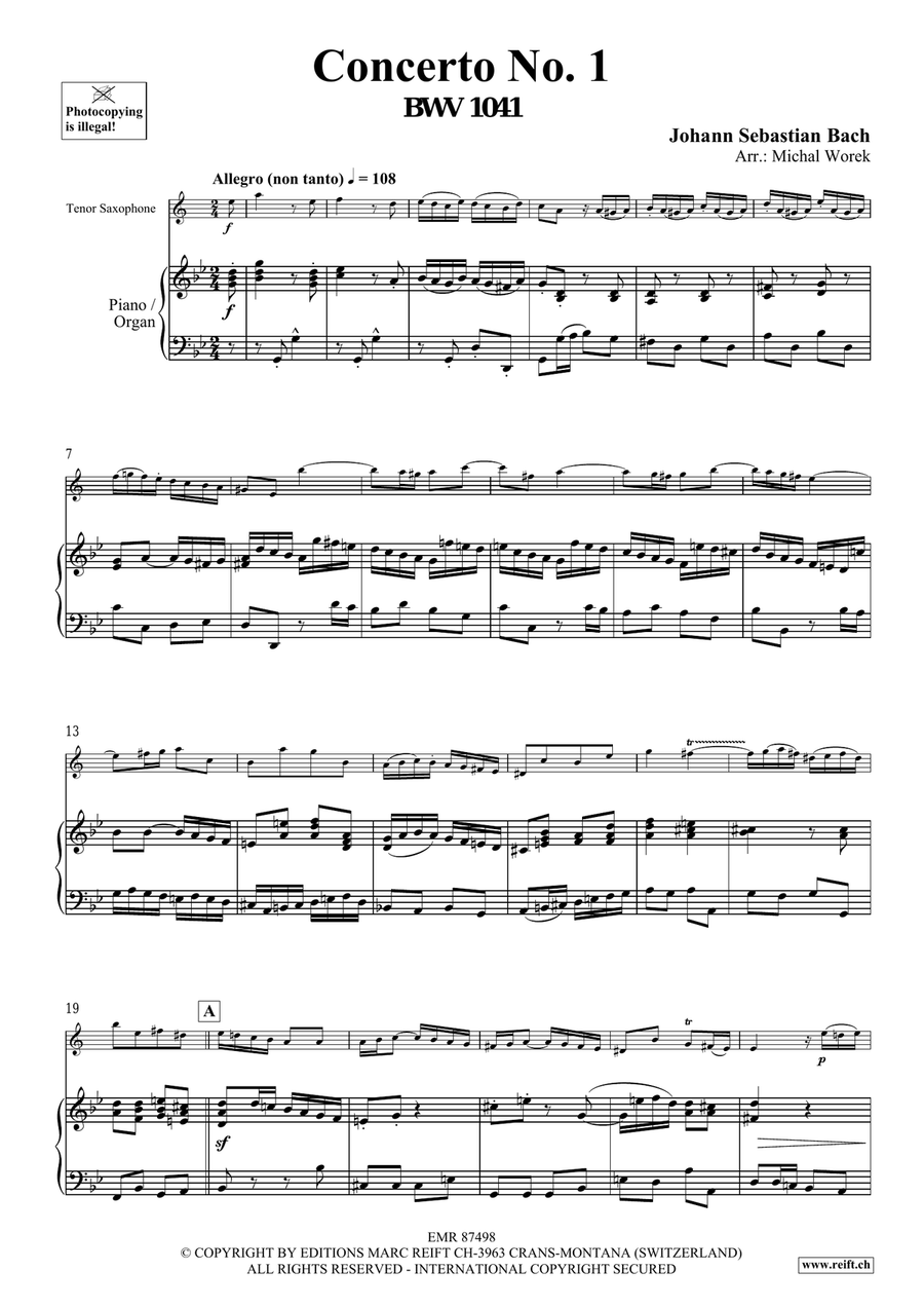 Concerto No. 1 Concerto No. 1 Tenor Saxophone scores gallery preview page 4