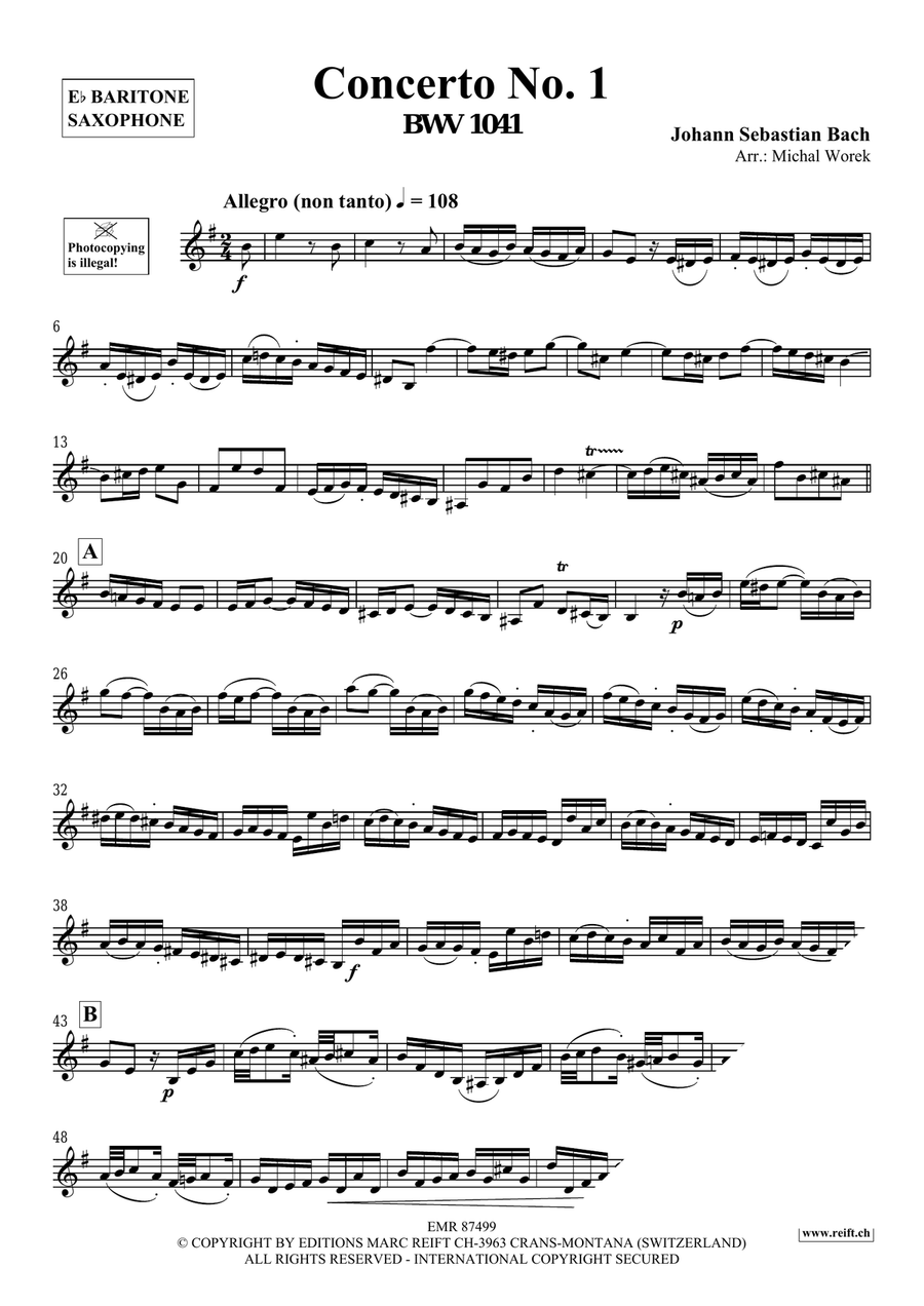Concerto No. 1 Concerto No. 1 Baritone Saxophone scores gallery preview page 3