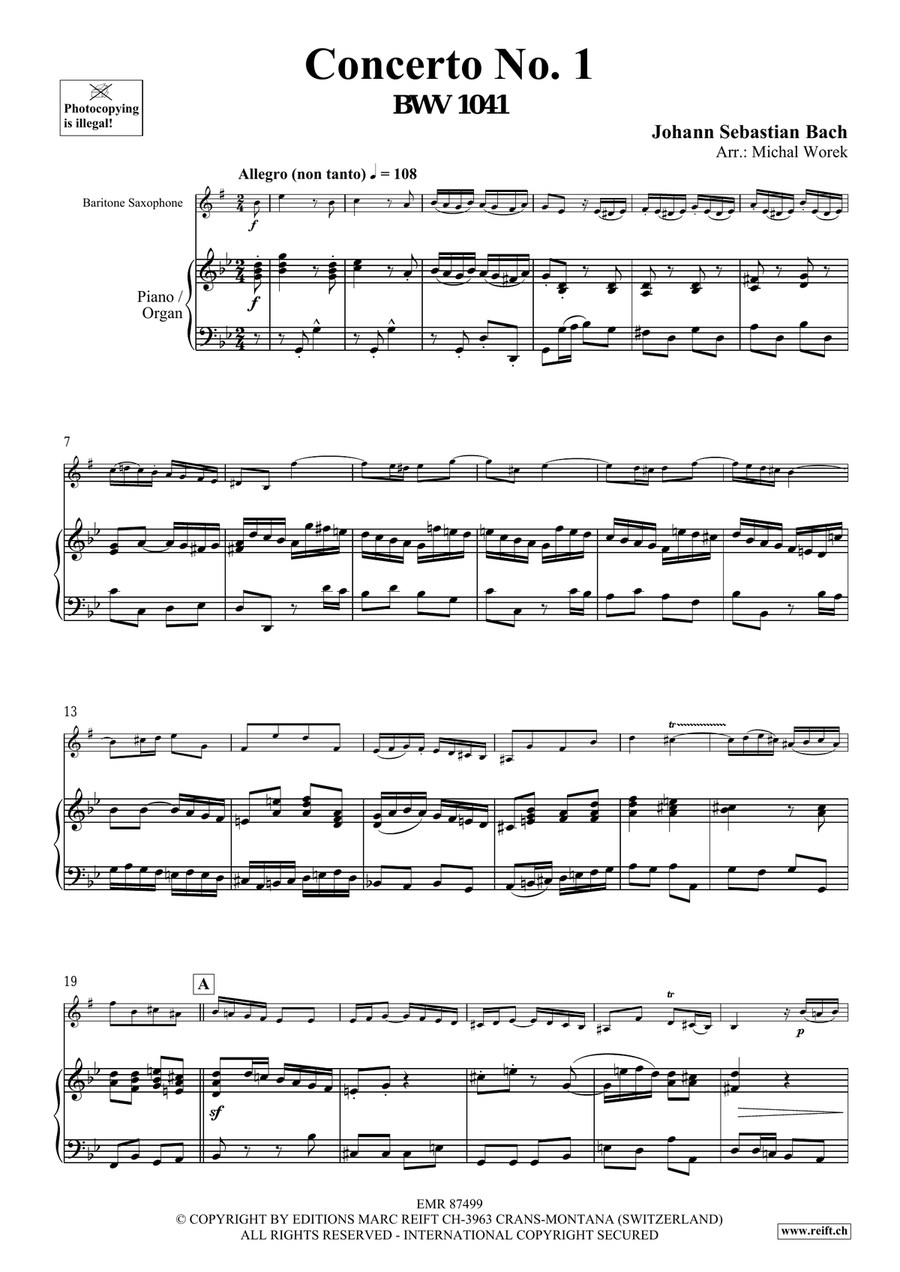 Concerto No. 1 Concerto No. 1 Baritone Saxophone scores gallery preview page 4