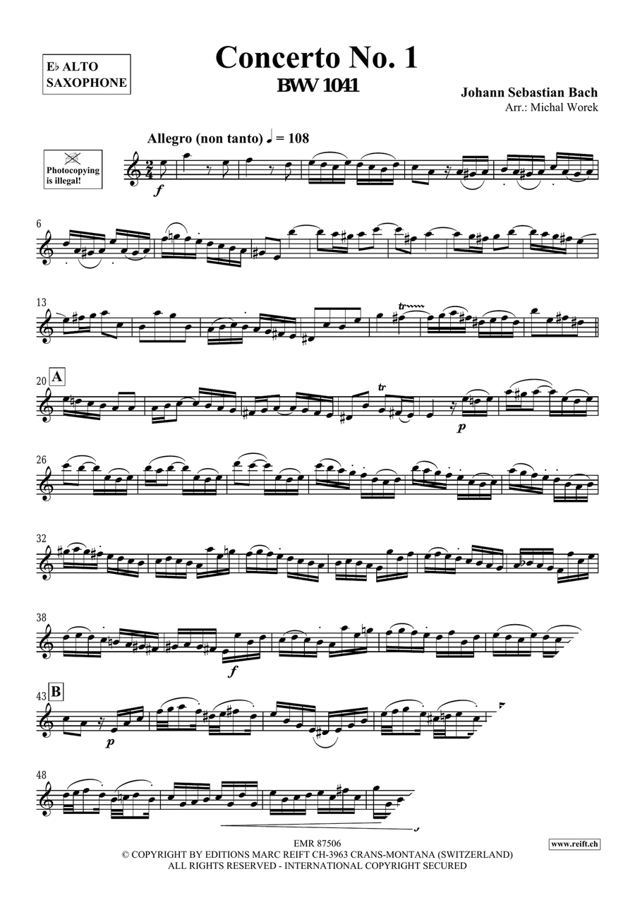 Concerto No. 1 Concerto No. 1 Alto Saxophone scores gallery preview page 3