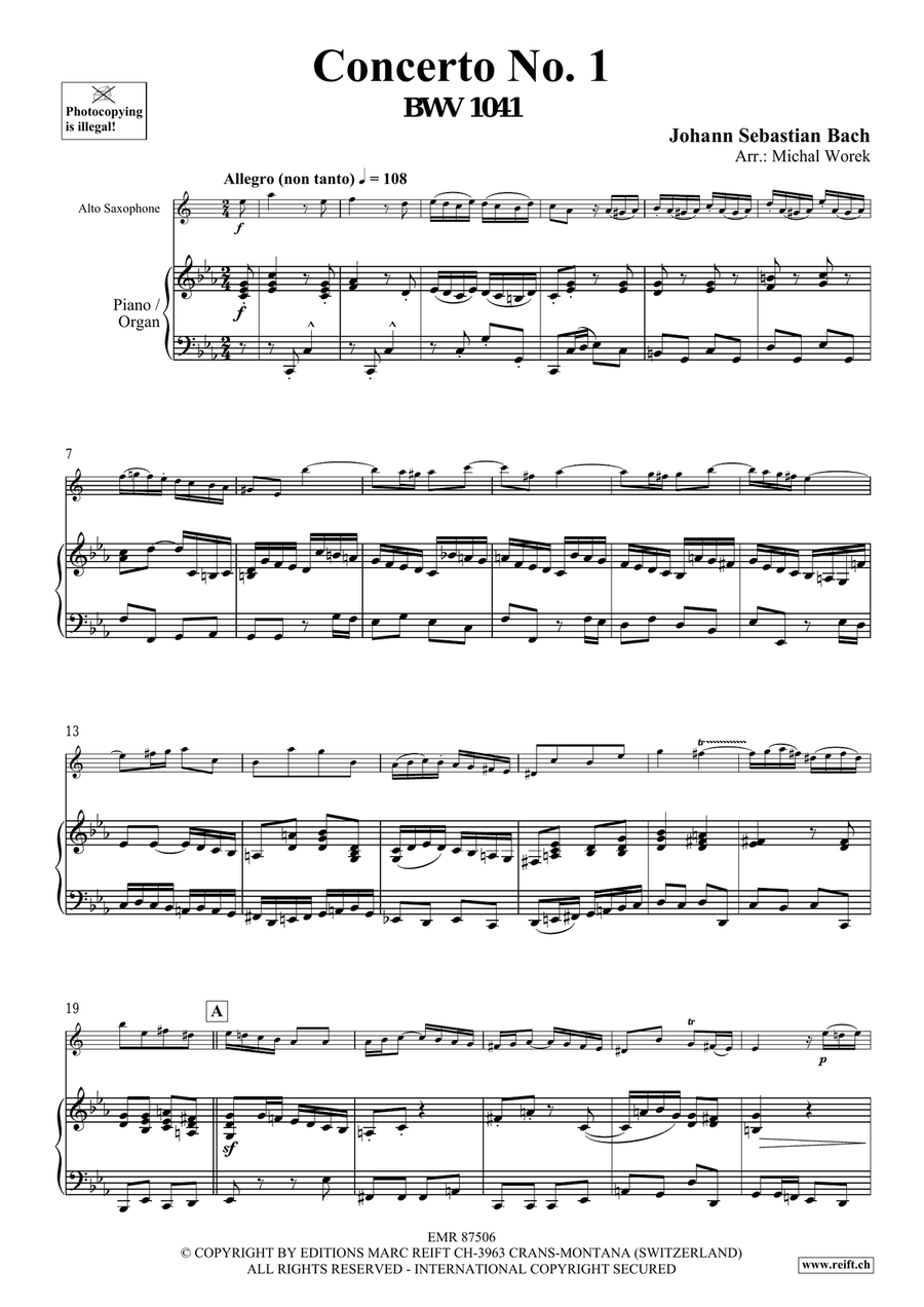Concerto No. 1 Concerto No. 1 Alto Saxophone scores gallery preview page 4