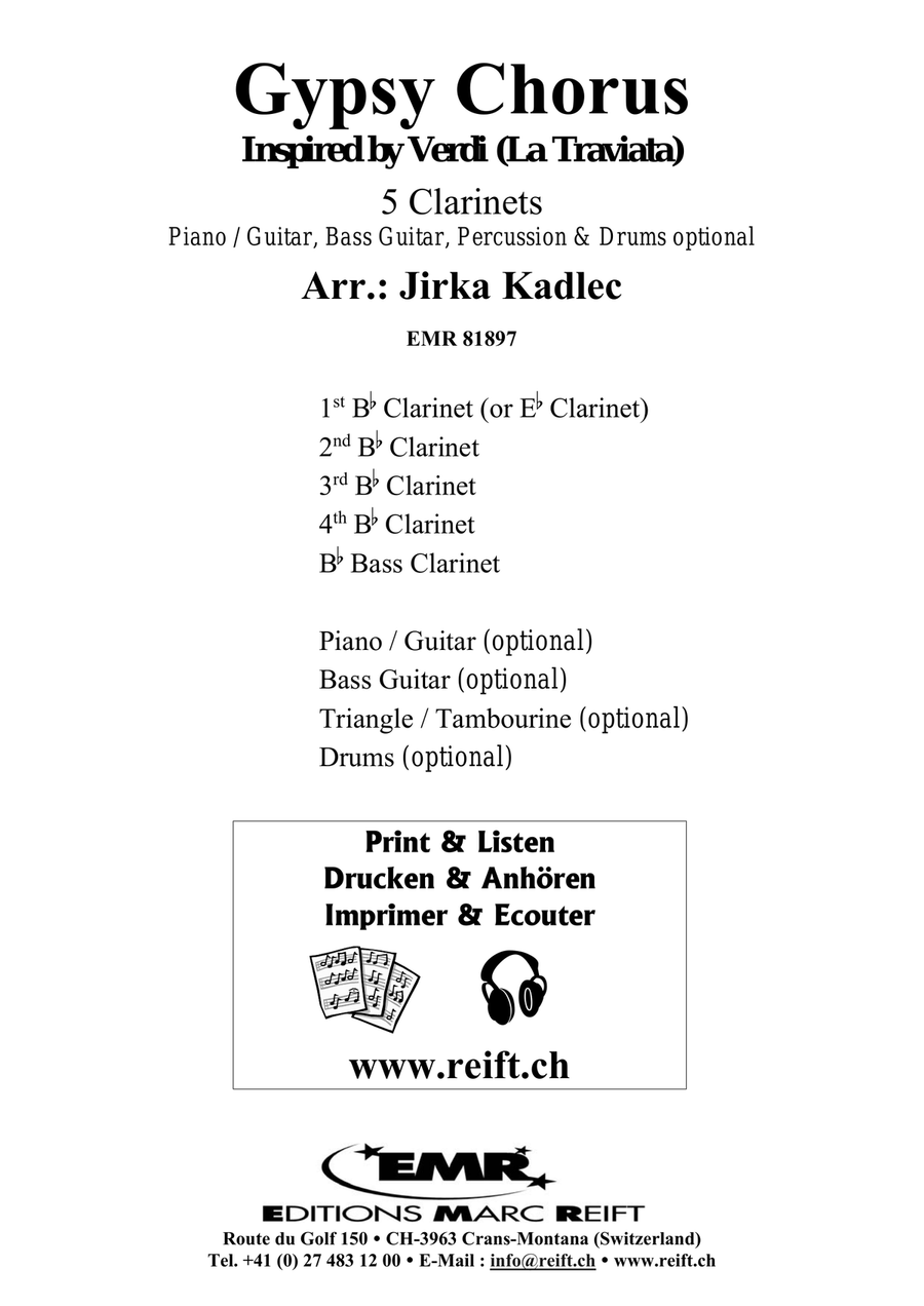 Gypsy Chorus by Jirka Kadlec Clarinet Quintet - Sheet Music page 2