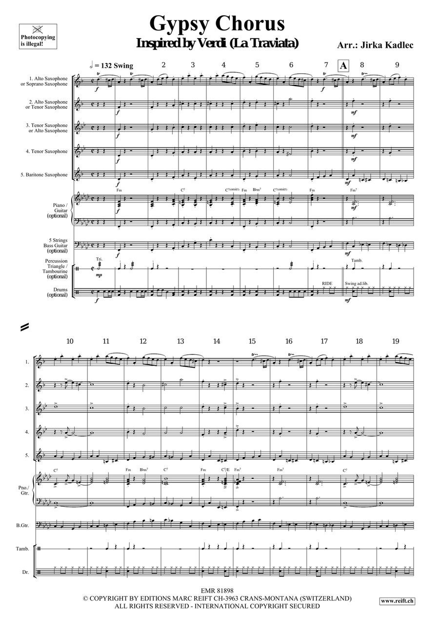 Gypsy Chorus Gypsy Chorus Saxophone Quintet scores gallery preview page 3