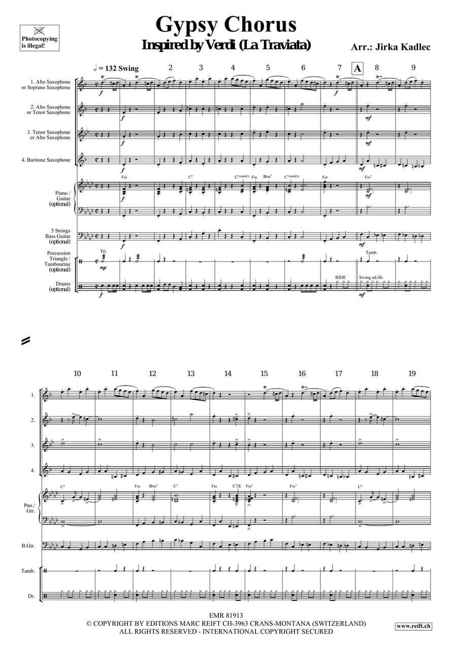 Gypsy Chorus Gypsy Chorus Saxophone Quartet scores gallery preview page 3