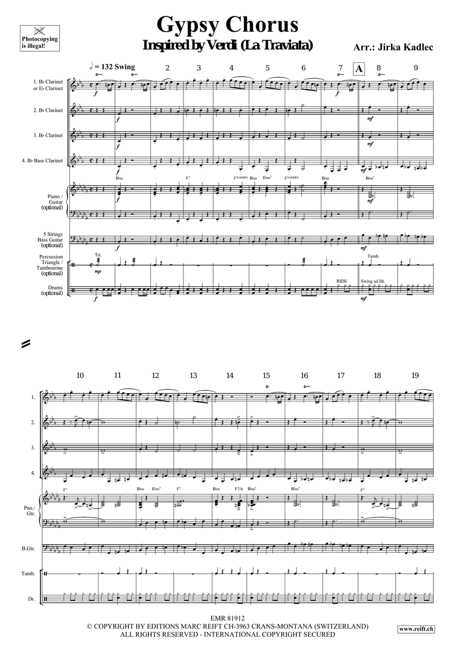 Gypsy Chorus Gypsy Chorus Clarinet Quartet scores gallery preview page 3