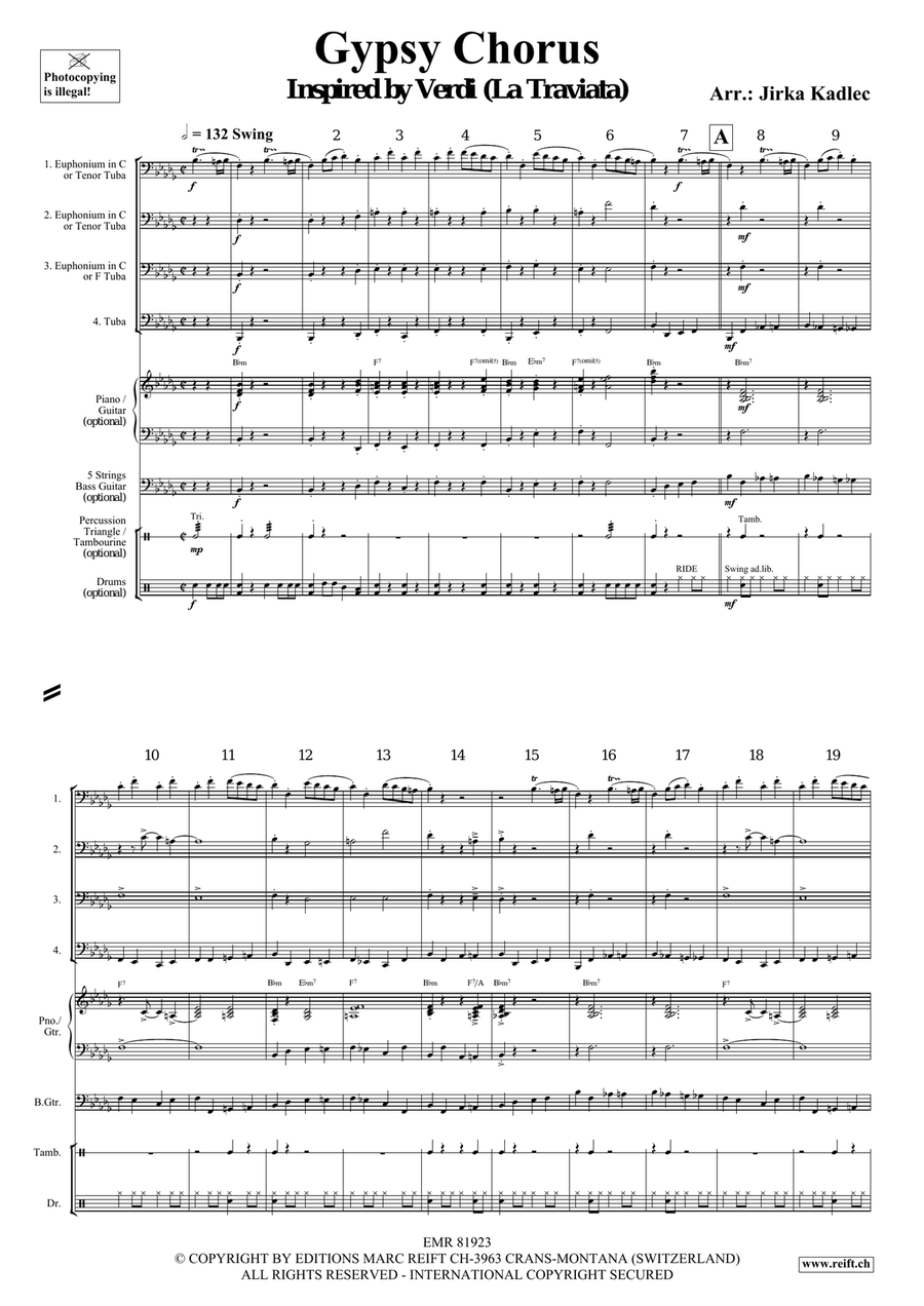 Gypsy Chorus Gypsy Chorus Tuba Quartet scores gallery preview page 3