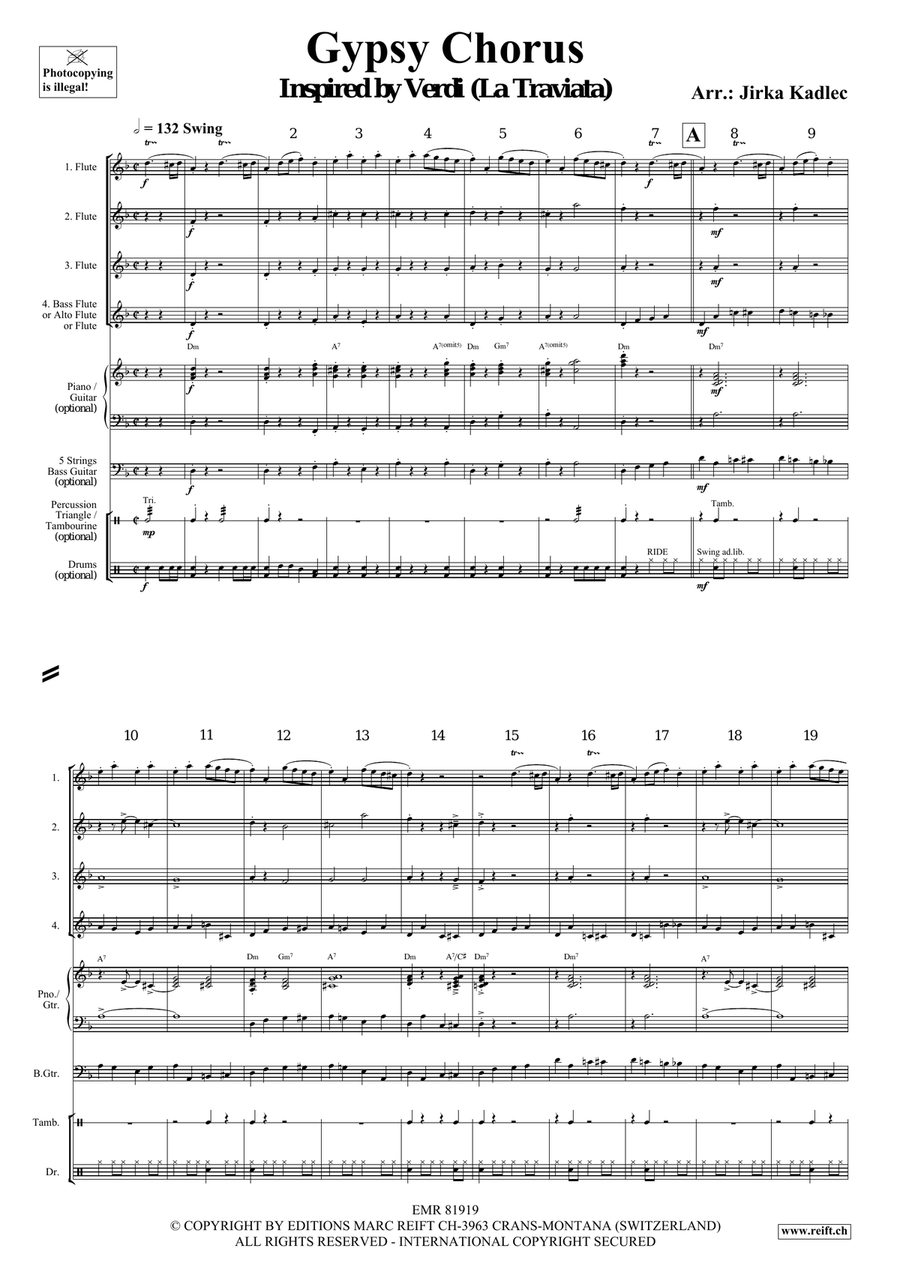 Gypsy Chorus Gypsy Chorus Flute Quartet scores gallery preview page 3