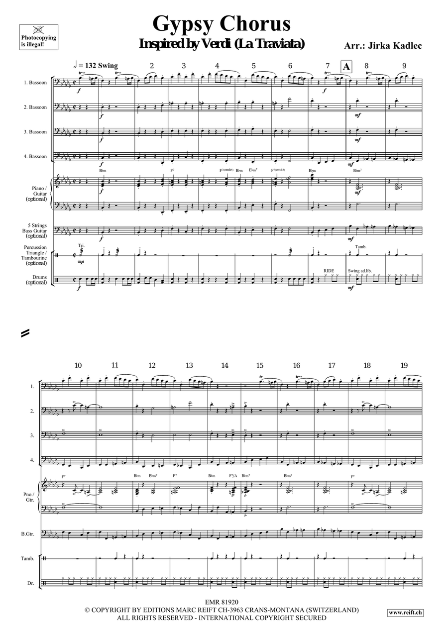 Gypsy Chorus Gypsy Chorus Bassoon Quartet scores gallery preview page 3
