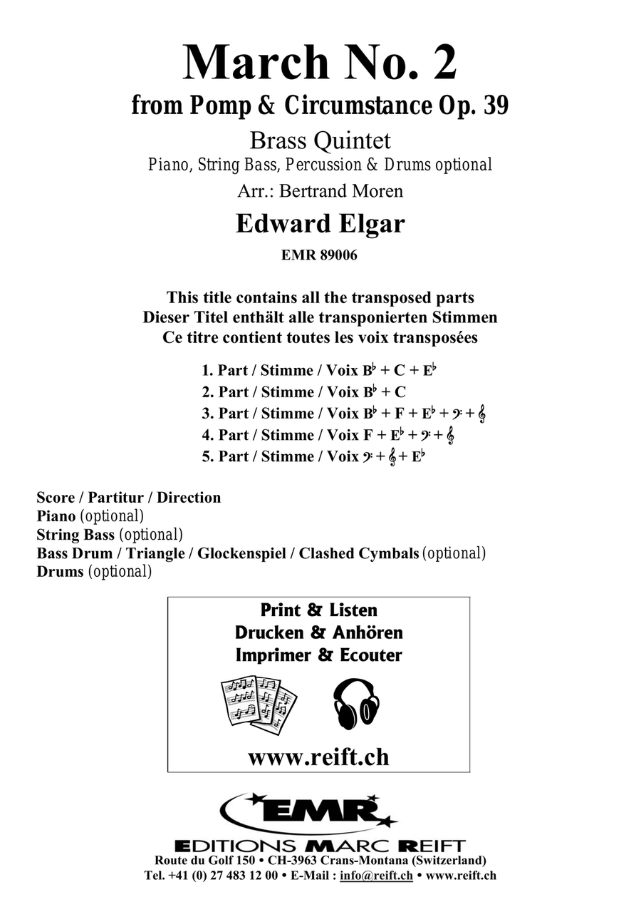 March No. 2 March No. 2 Brass Quintet scores gallery preview page 2