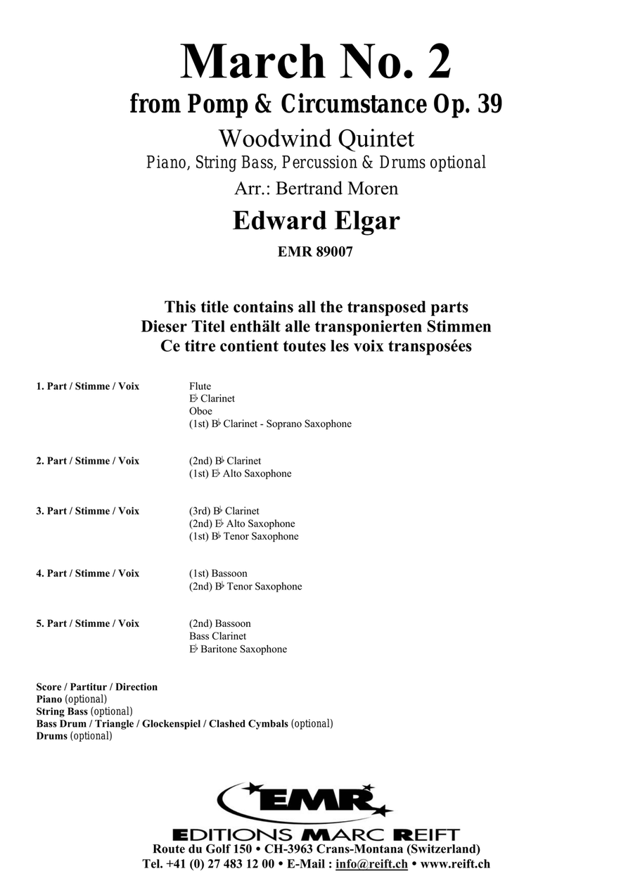 March No. 2 March No. 2 Woodwind Quintet scores gallery preview page 2