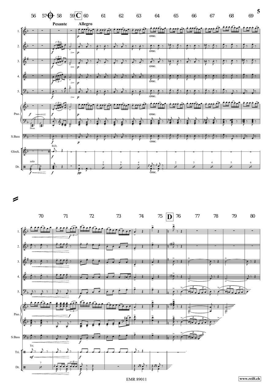 March No. 2 Woodwind Quintet scores gallery preview page 5