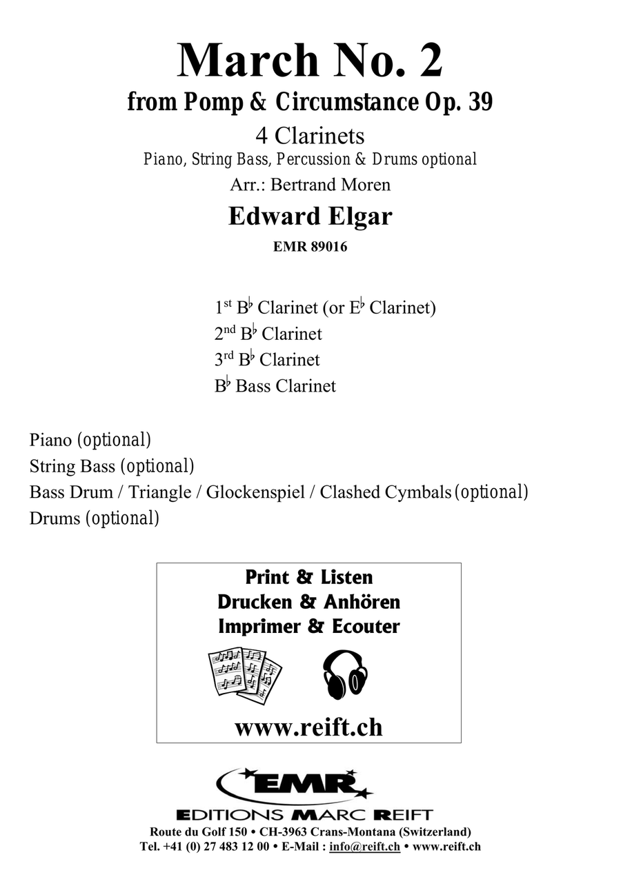 March No. 2 March No. 2 Clarinet Quartet scores gallery preview page 2