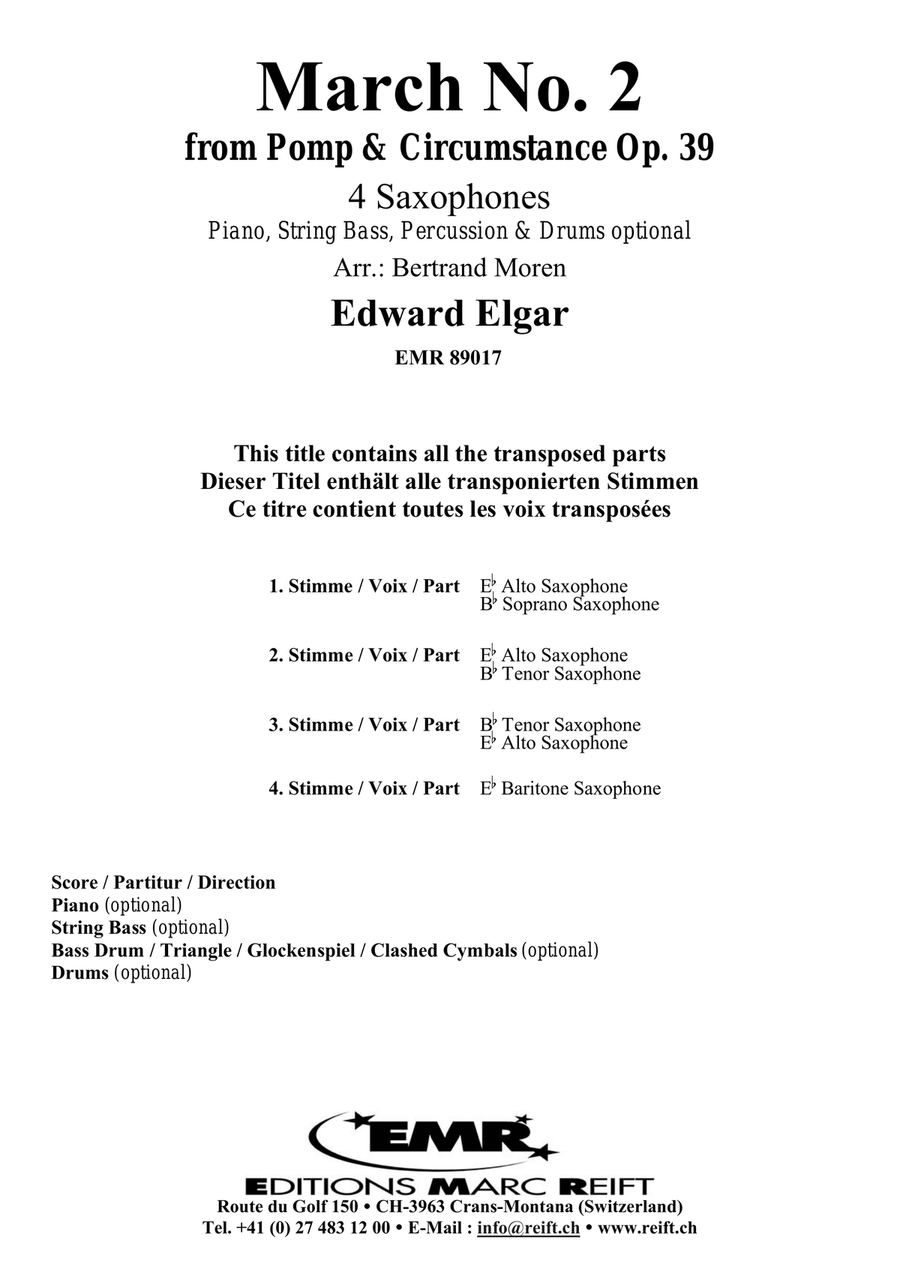 March No. 2 March No. 2 Saxophone Quartet scores gallery preview page 2
