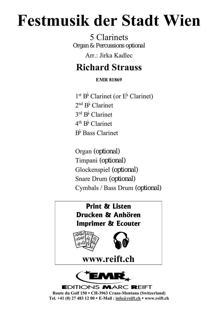 Festmusik der Stadt Wien Festmusik der Stadt Wien Clarinet Quintet scores gallery preview page 2
