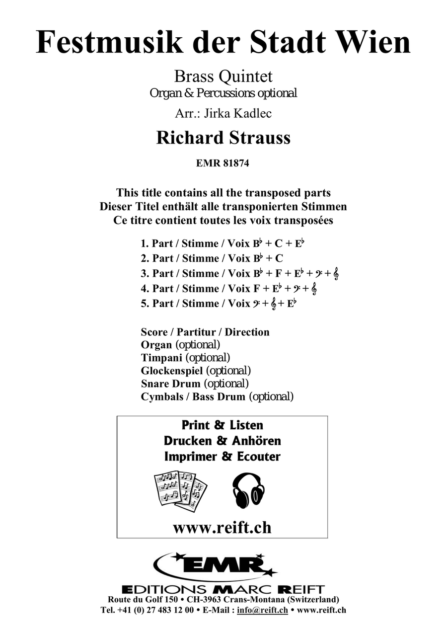 Festmusik der Stadt Wien Festmusik der Stadt Wien Brass Quintet scores gallery preview page 2