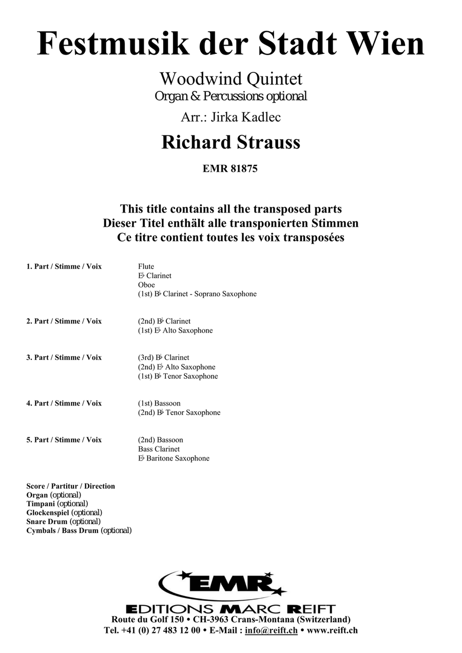 Festmusik der Stadt Wien Festmusik der Stadt Wien Woodwind Quintet scores gallery preview page 2