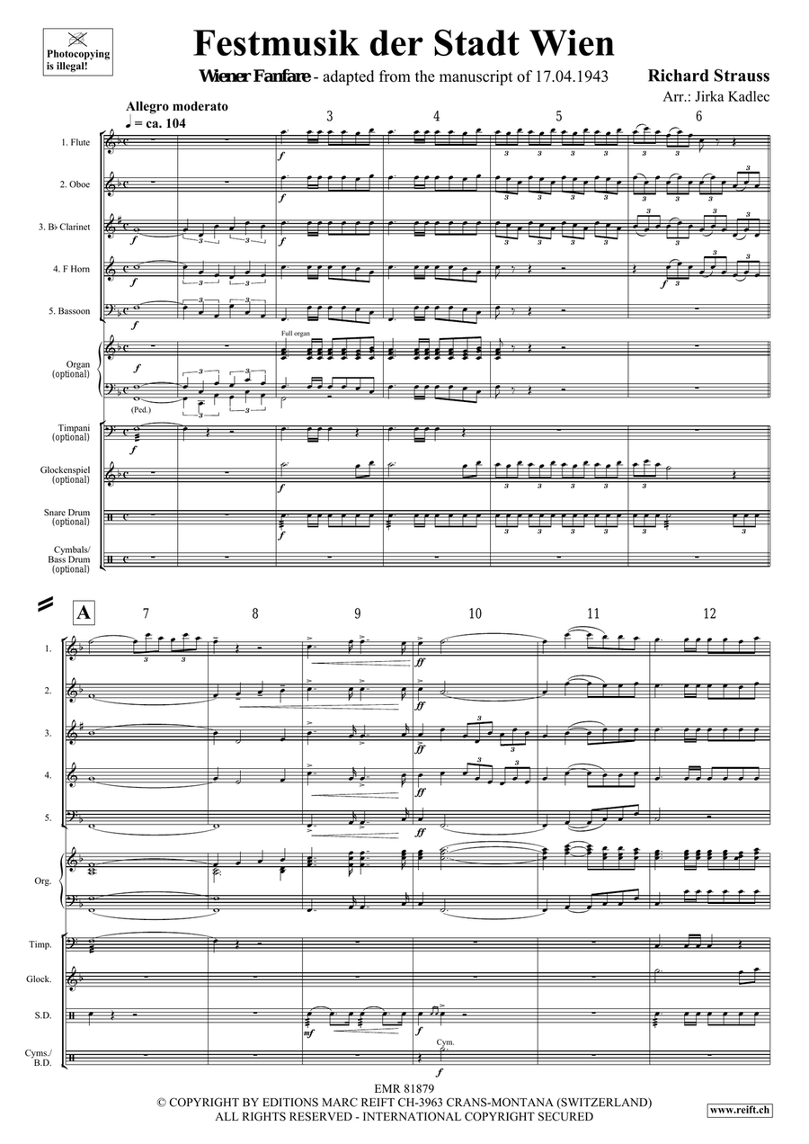 Festmusik der Stadt Wien Festmusik der Stadt Wien Woodwind Quintet scores gallery preview page 3