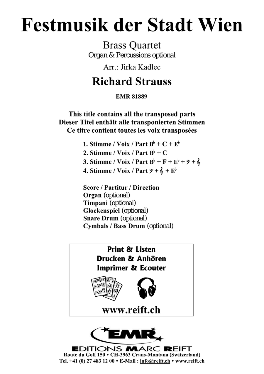 Festmusik der Stadt Wien Festmusik der Stadt Wien Brass Quartet scores gallery preview page 2