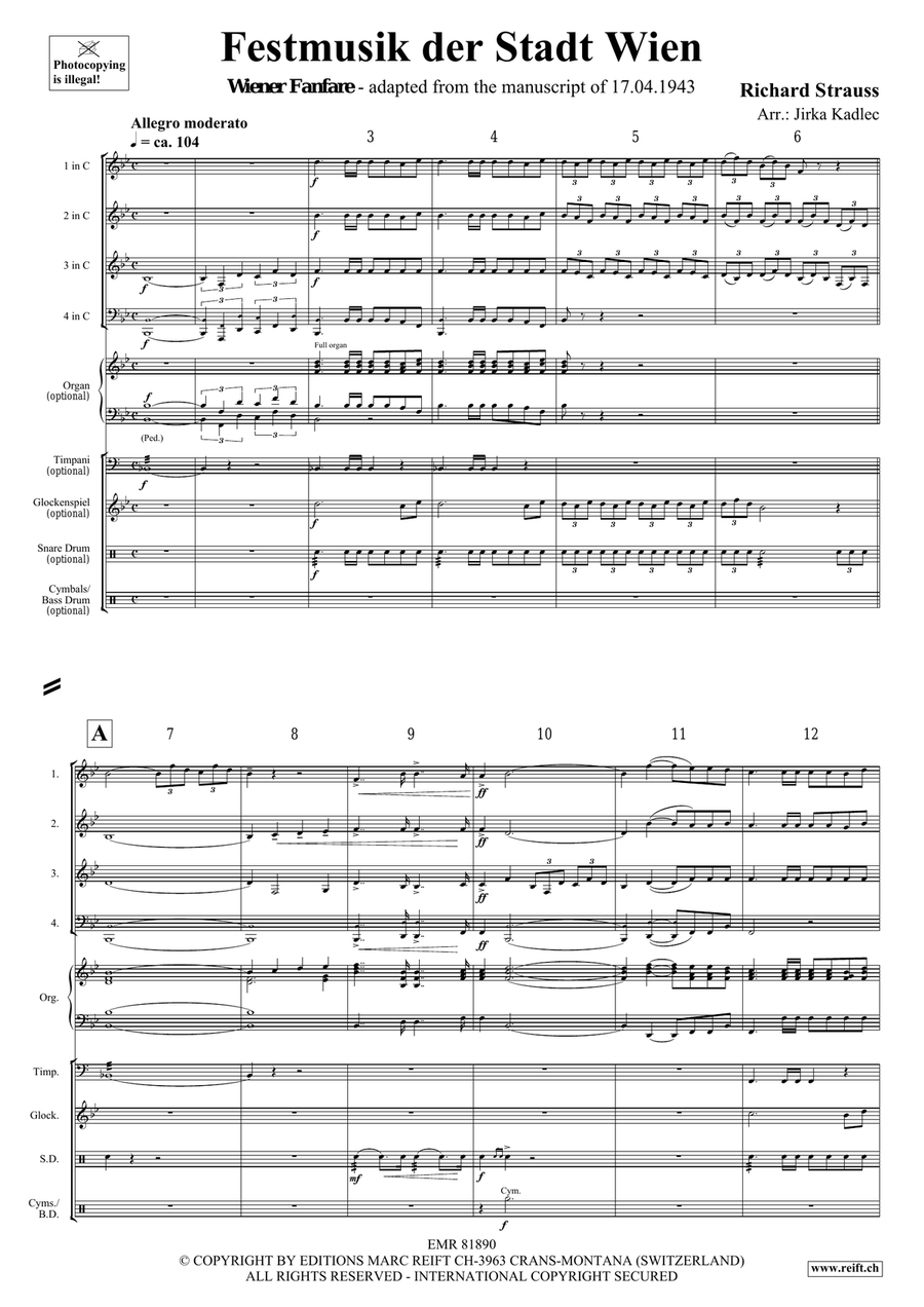 Festmusik der Stadt Wien Festmusik der Stadt Wien Woodwind Quartet scores gallery preview page 3