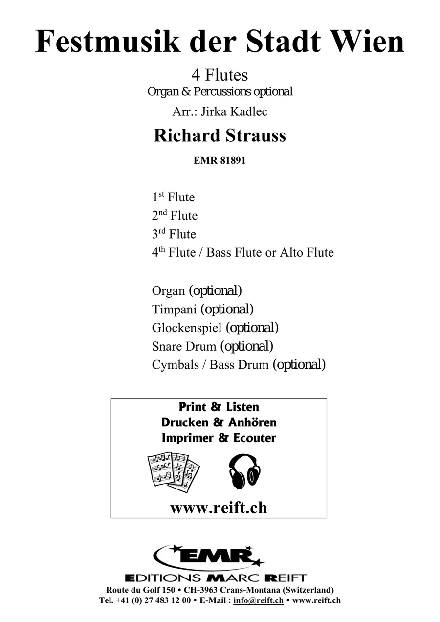 Festmusik der Stadt Wien Festmusik der Stadt Wien Flute Quartet scores gallery preview page 2