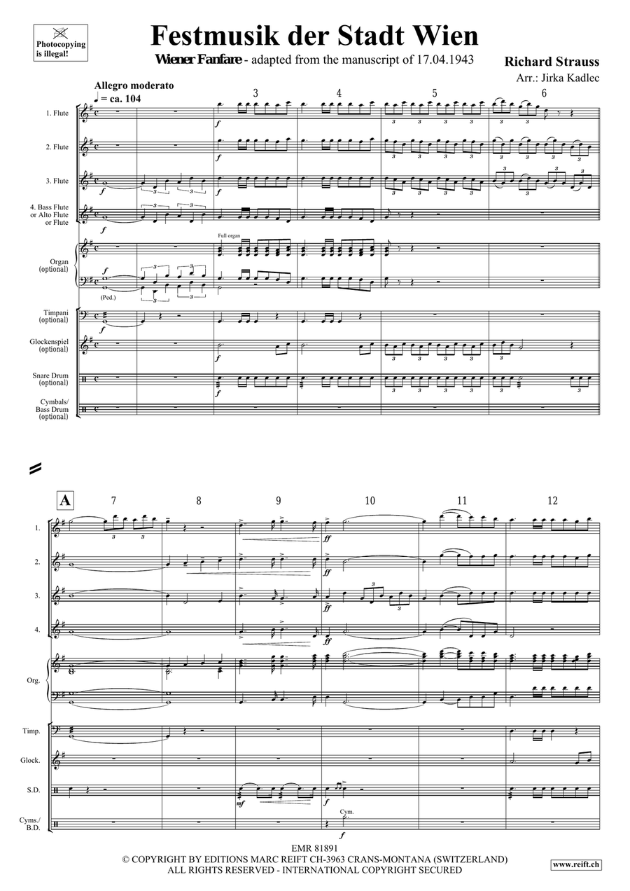 Festmusik der Stadt Wien Festmusik der Stadt Wien Flute Quartet scores gallery preview page 3
