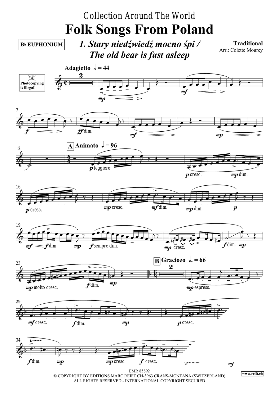 Folk Songs From Poland Folk Songs From Poland Euphonium scores gallery preview page 3