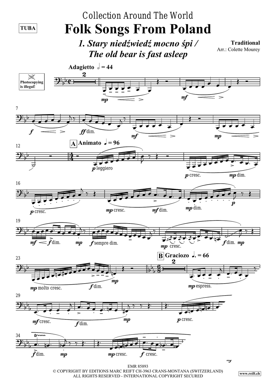 Folk Songs From Poland Folk Songs From Poland Tuba scores gallery preview page 3