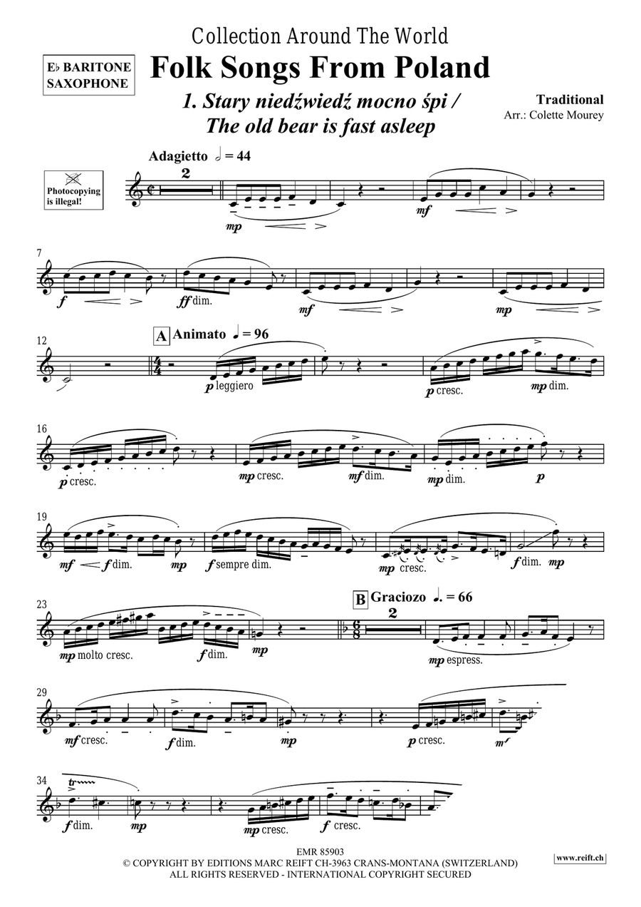 Folk Songs From Poland Folk Songs From Poland Baritone Saxophone scores gallery preview page 3