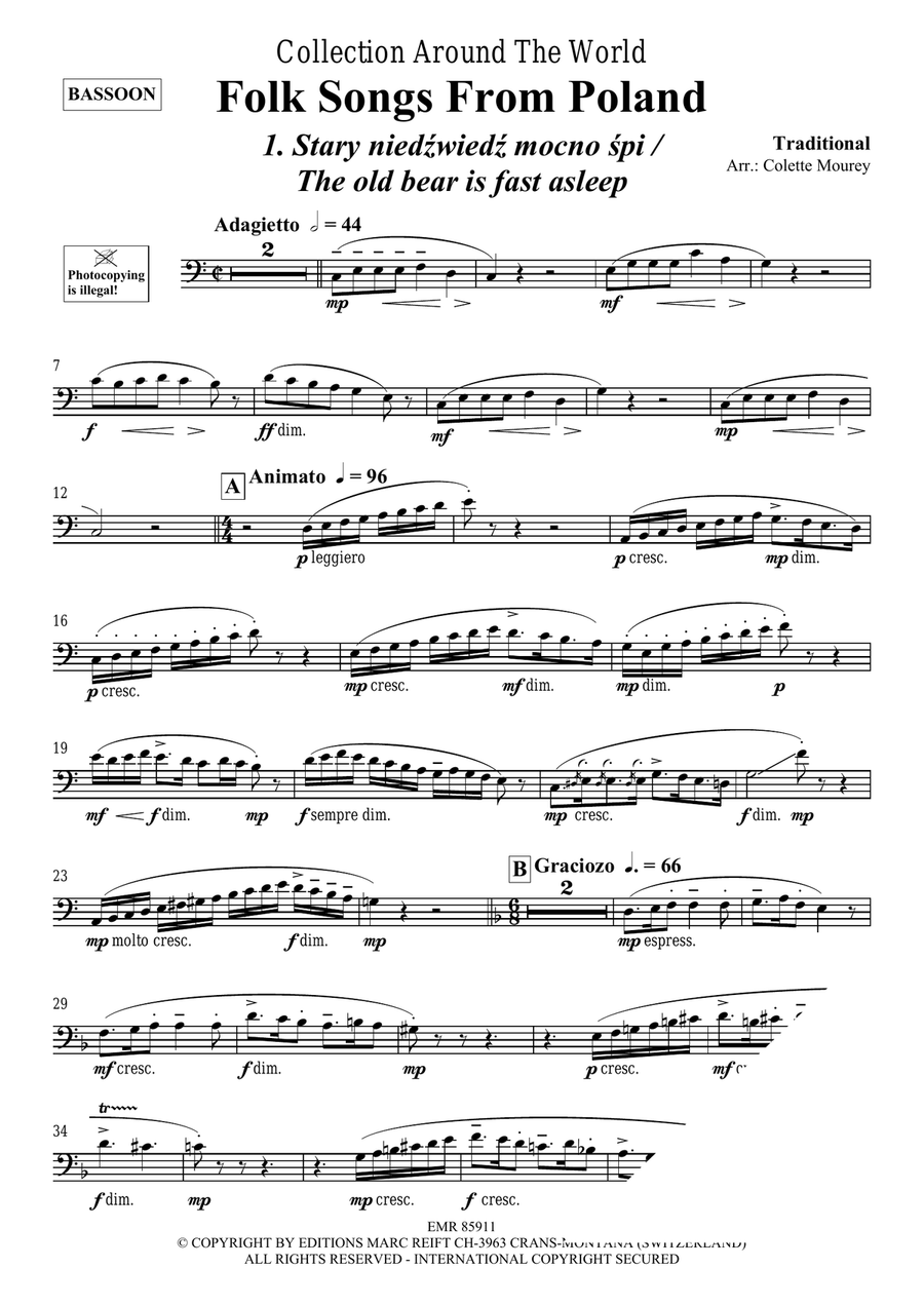 Folk Songs From Poland Folk Songs From Poland Bassoon Solo scores gallery preview page 3