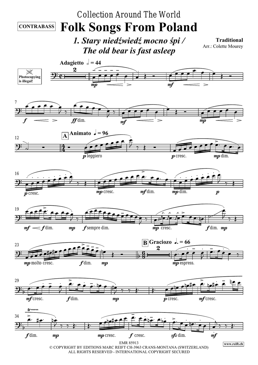 Folk Songs From Poland Folk Songs From Poland Double Bass scores gallery preview page 3