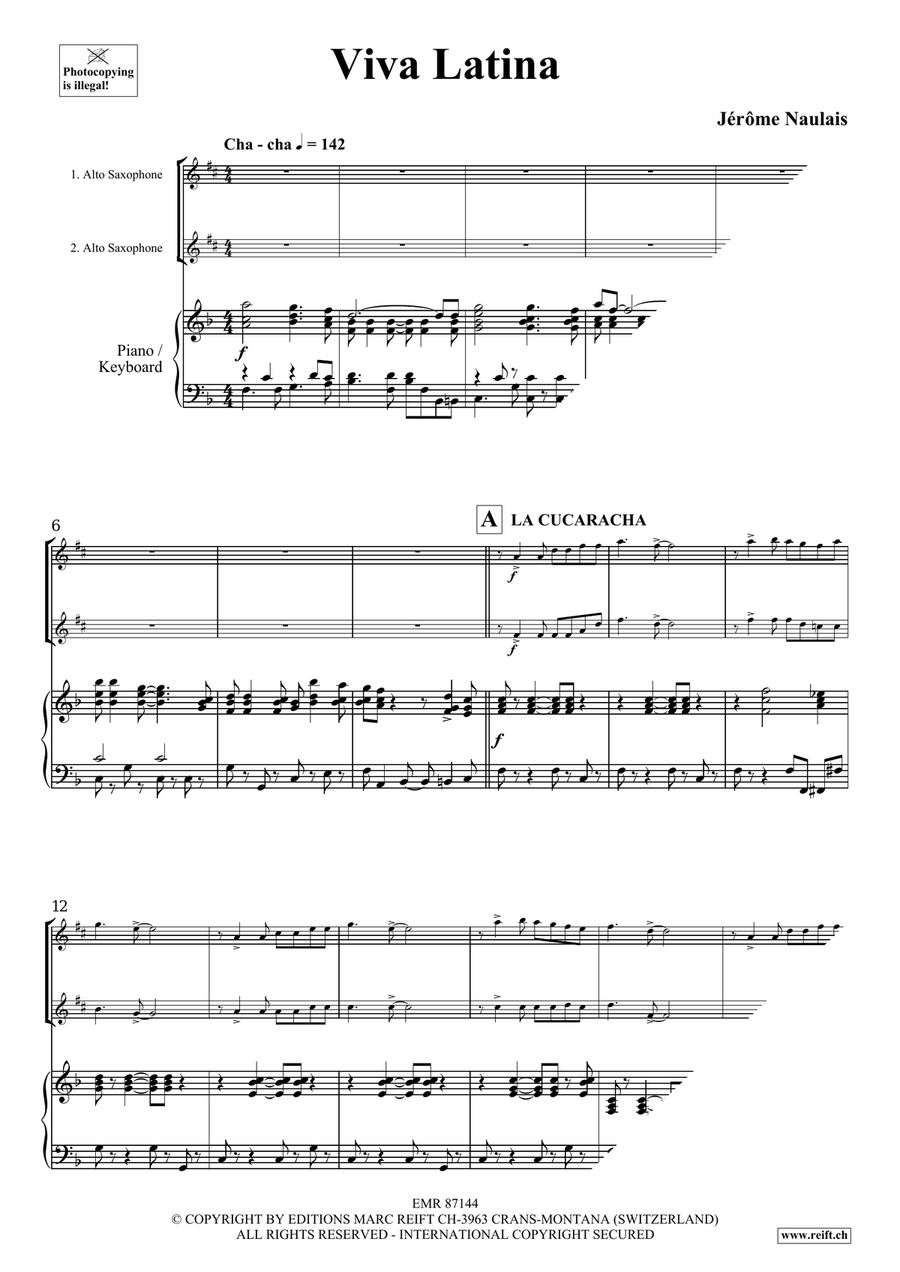 Viva Latina Viva Latina Alto Saxophone scores gallery preview page 4