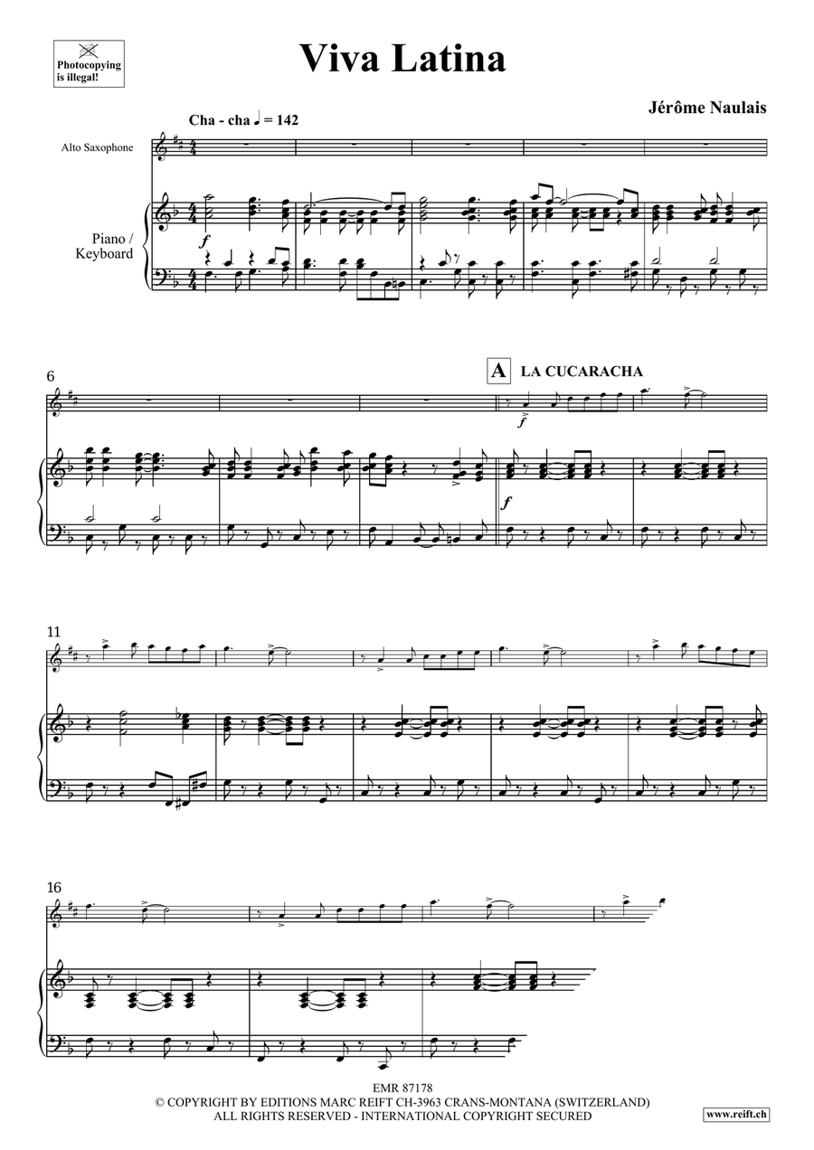 Viva Latina Viva Latina Alto Saxophone scores gallery preview page 4