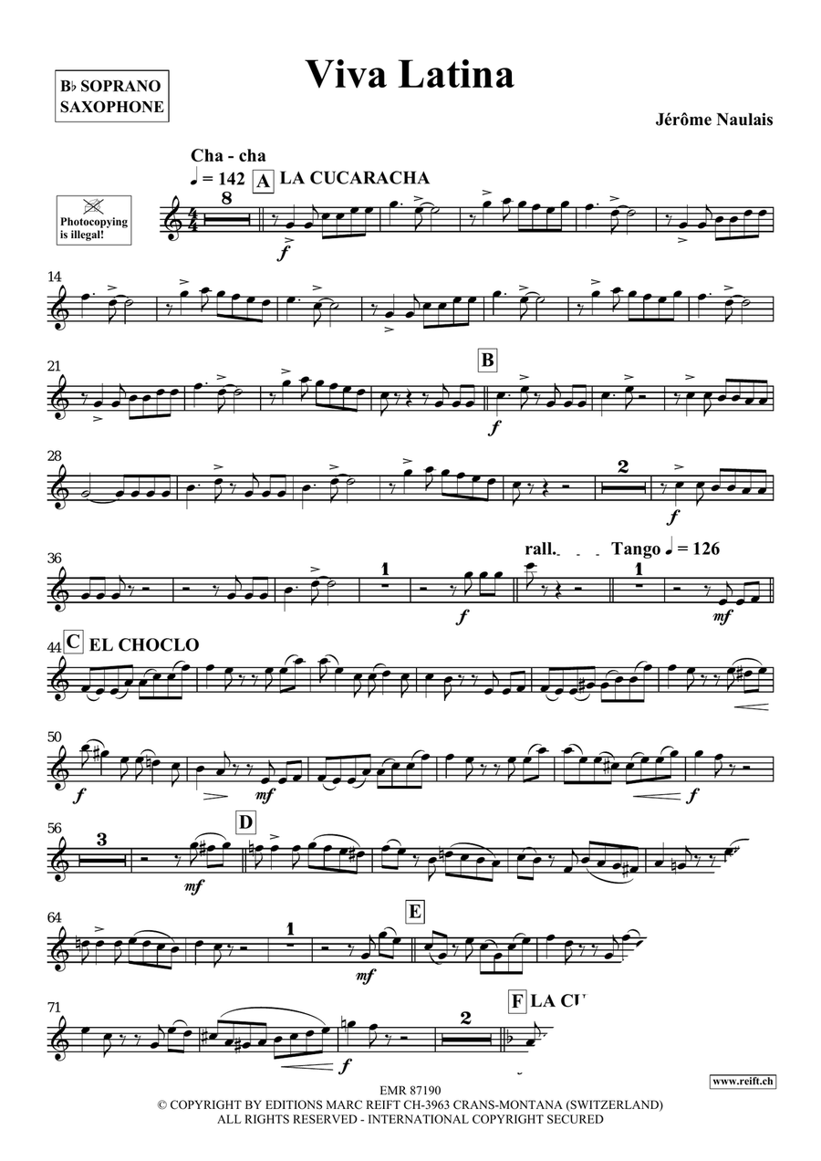 Viva Latina Viva Latina Soprano Saxophone scores gallery preview page 3